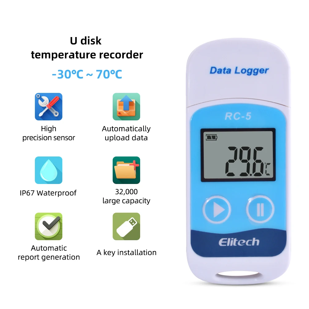 Mini Temperature Recorder Portable U Disc Temperature Recorder
