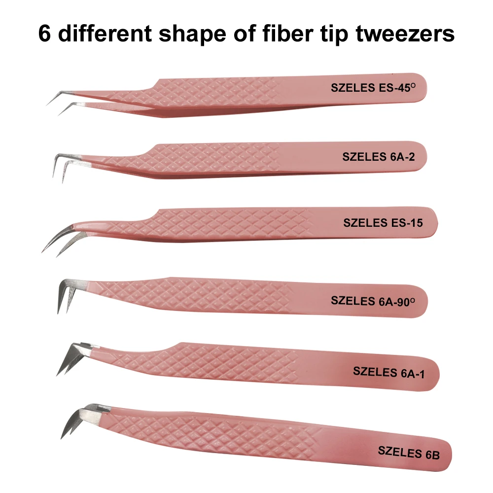 Tweezers Set Laah Gold Fiber Tip Tweezers Lash Extension Set