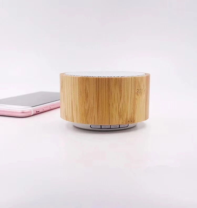 Bamboo Altavoz De Bambu Portable Waterproof 3W Round Mini Speaker With Wireless Function For Smart Phone - ANKUX.COM