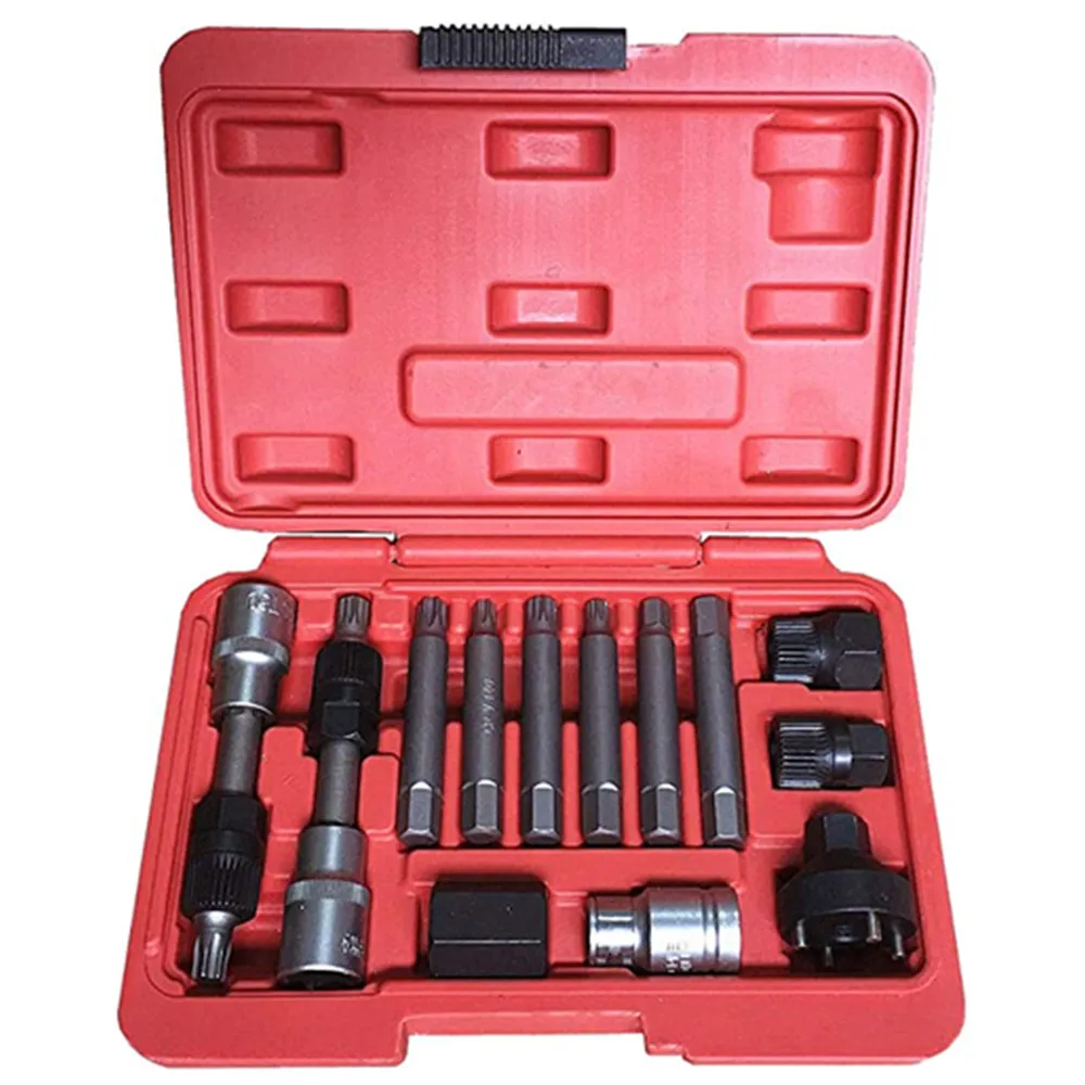 13pc Alternator Freewheel Pulley Removal Socket Bit Set Garage Service