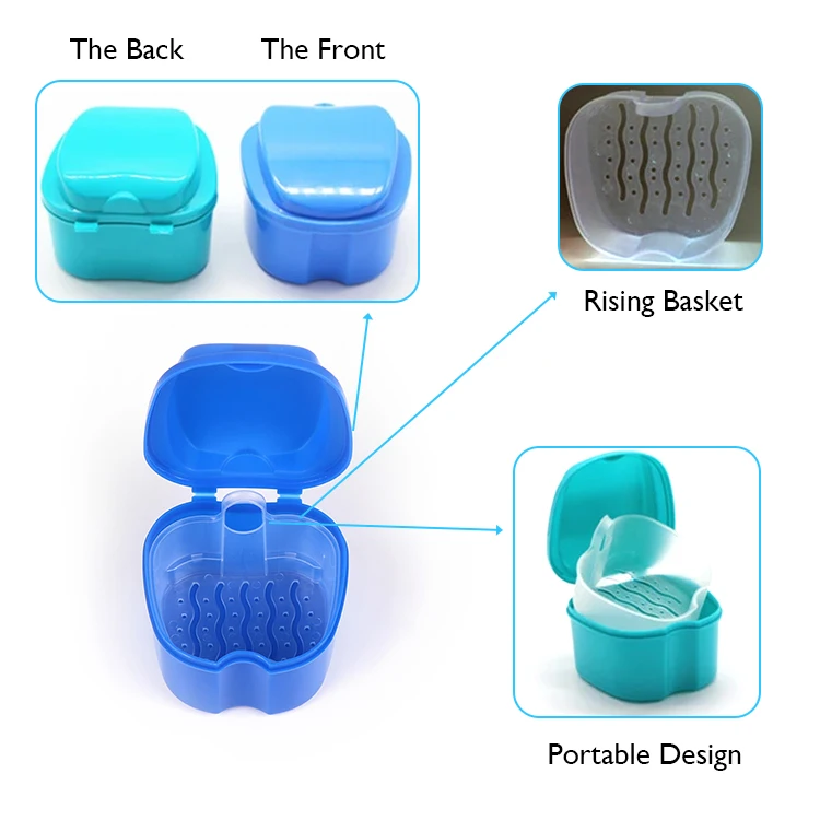 Oem Dental Retainer Cleaning Storage Denture Box Wholesale Plastic