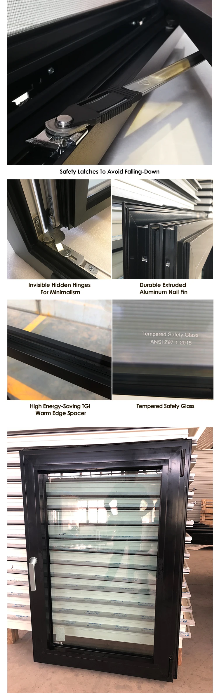 DOORWIN group Chinese manufacture Tilt and turn window with IGCC standard glass