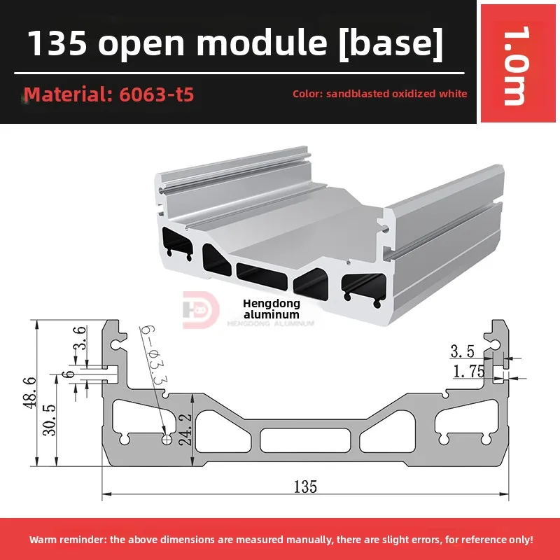 Hengdong 135 Module Aluminum Profile Linear Motion Platform with Slide for Semi-Enclosed or Fully Enclosed Cut to Size manufacture