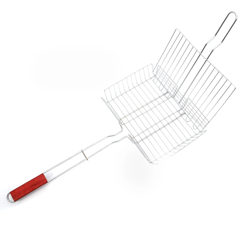 Iron Barbecue Bbq Grill Wire Mesh Net Fish Grill Checken Roaster Clip