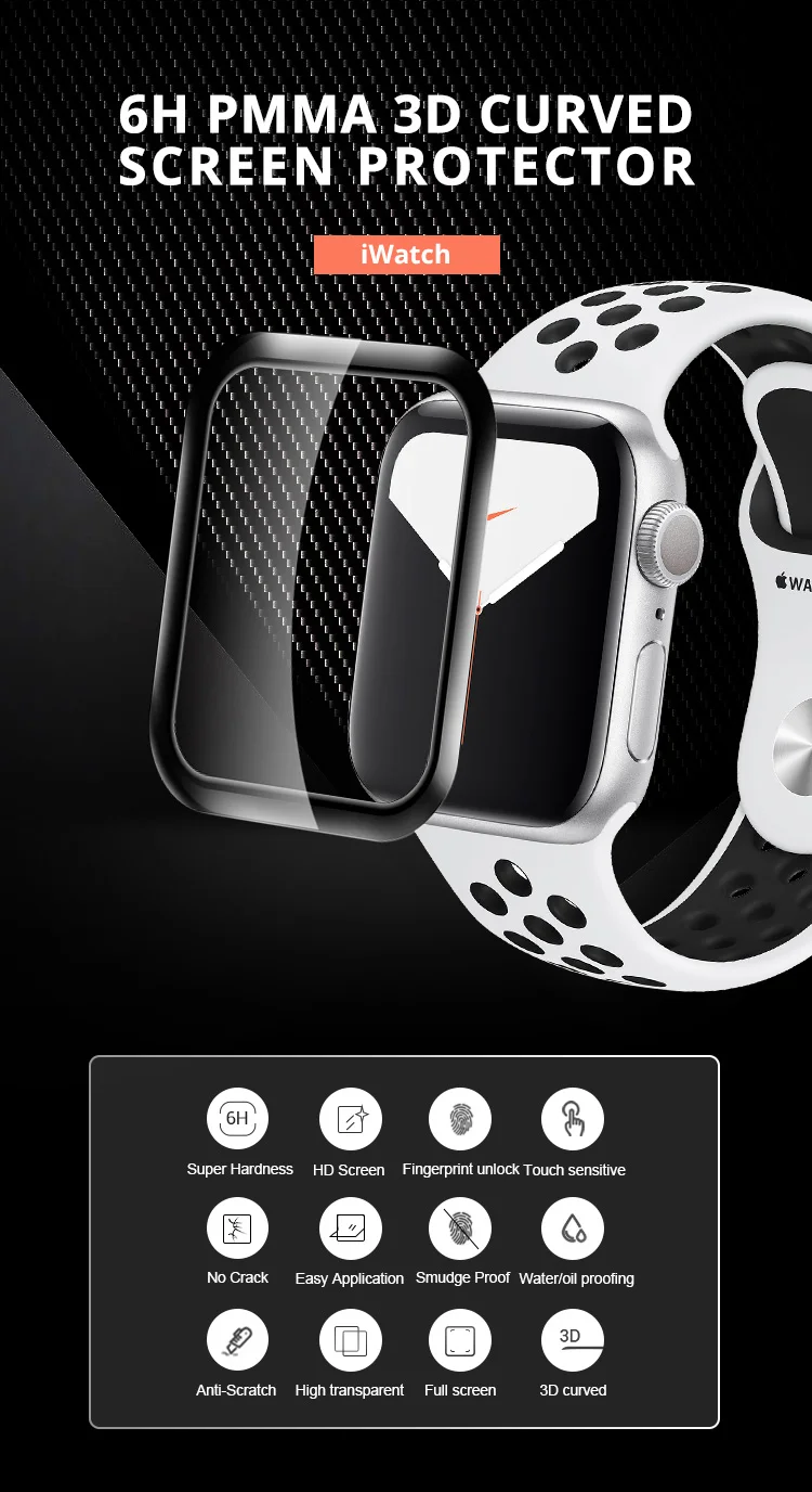 Smartwatch Scratch Resistant Bubble Free High Clear Protective Film For