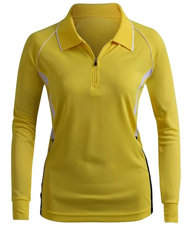 Women's Active Wear Polo Shirt Long Sleeve Zipup Buy Women's Active