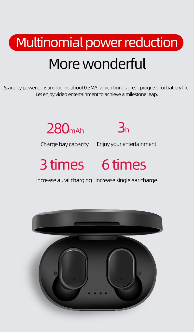 Bluetooth 5.0 TWS Headsets Mic Wireless Earphone earbuds A6S TWS For Xiaomi Redmi Airdots - ANKUX.COM