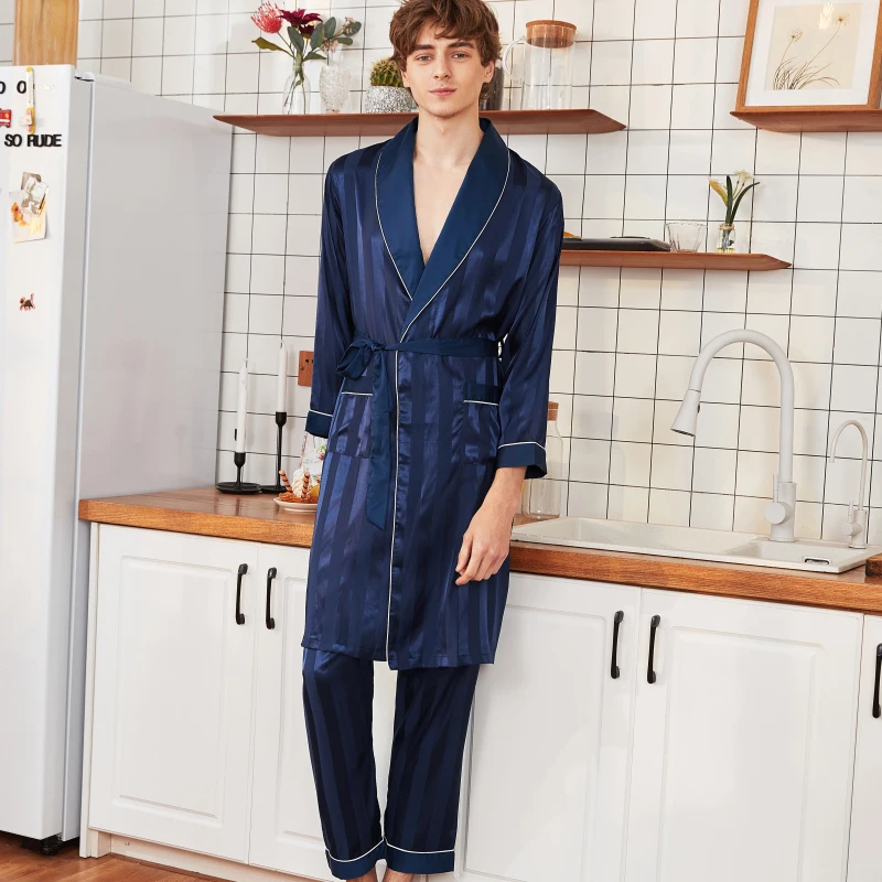 Enerup Custom Wholesale Men Robes Long Pants 2pcs Set Pajamas Male Satin  Silk Pyjama Enfant Family Pajamas Men's Sleepwear - Buy Oem/odm Flannel  Warm Pajama Set Male Nightgown Long Sleeve Wholesale Cotton