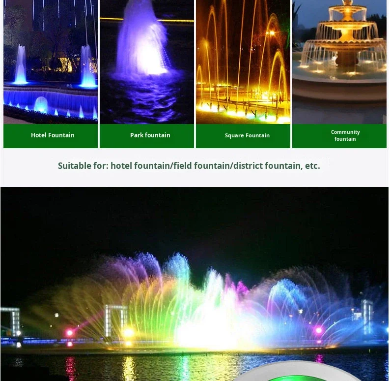 product led underwater fountain light ip68 waterproof rgb color changing pool light for landscape use-6
