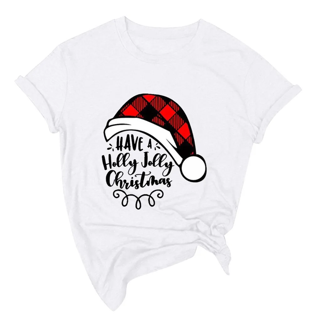 Camiseta de Navidad para Mujer, Color rojo, 2020, camiseta