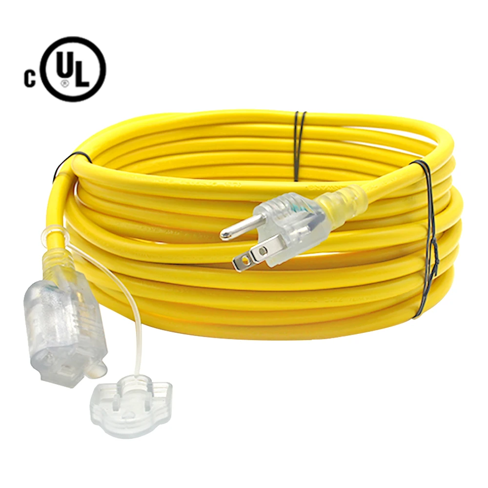 Factory Direct Price 12/3 50ft Power Retractable Electrical Outdoor 220v Heavy Duty Waterproof Extension Cords