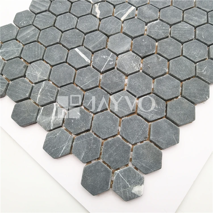 2020 New Design Nero Margina Exterior Wall and Flooring Hexagon Tile Mosaic tile 30x30 Interior Wall Tile