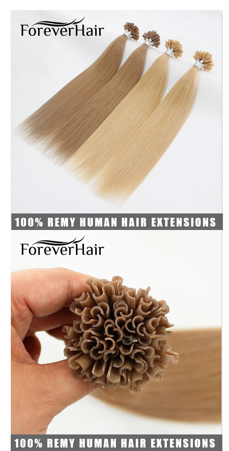 Forever Keratin 100 Cheap Straight Remy silver U Tip Fusion Hair