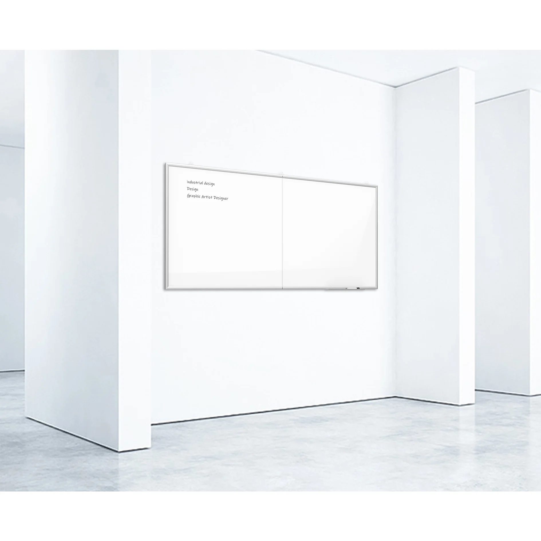 Wall Mounted Whiteboard With Three Hanger Ring Folding Board Dry Eraser