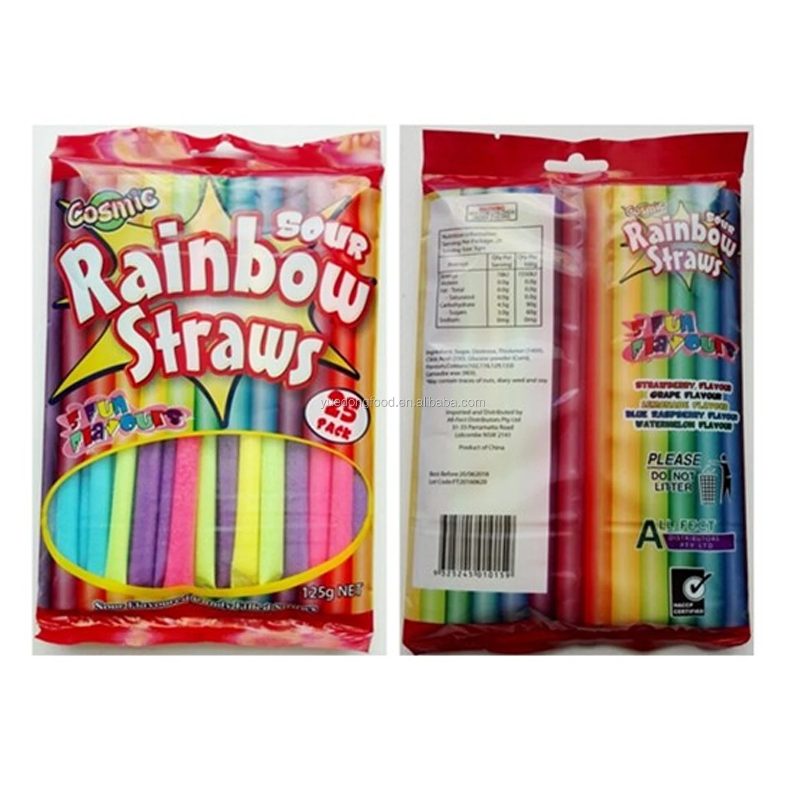 5g Fruit Sour Powder Rainbow Straw Cc Sticks Candy Buy Mixed Fruits