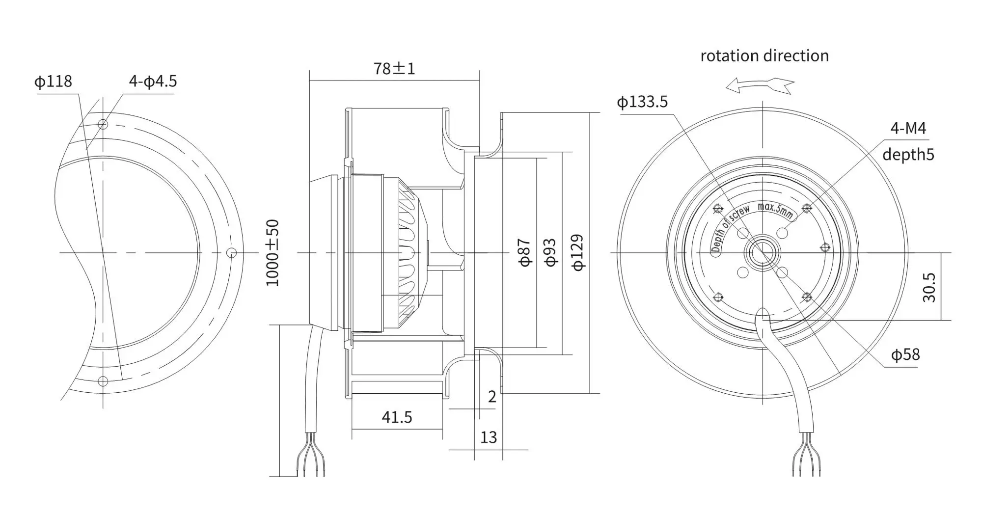 133mm AC/EC/DC External Rotor Motor Powered Backward Curved Centrifugal Fan supplier