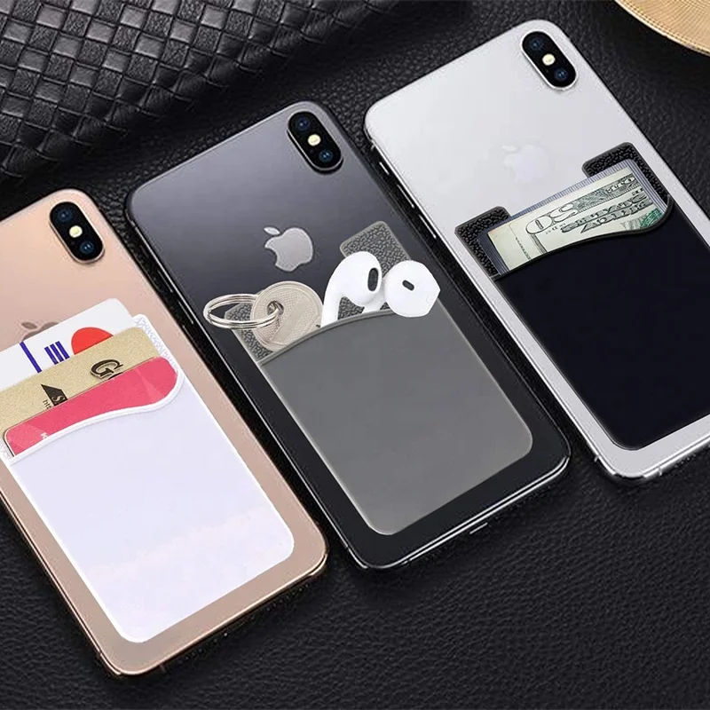 Silicone Rubber Credit Debit Id Money Case Pouch Sleeve Adhesive