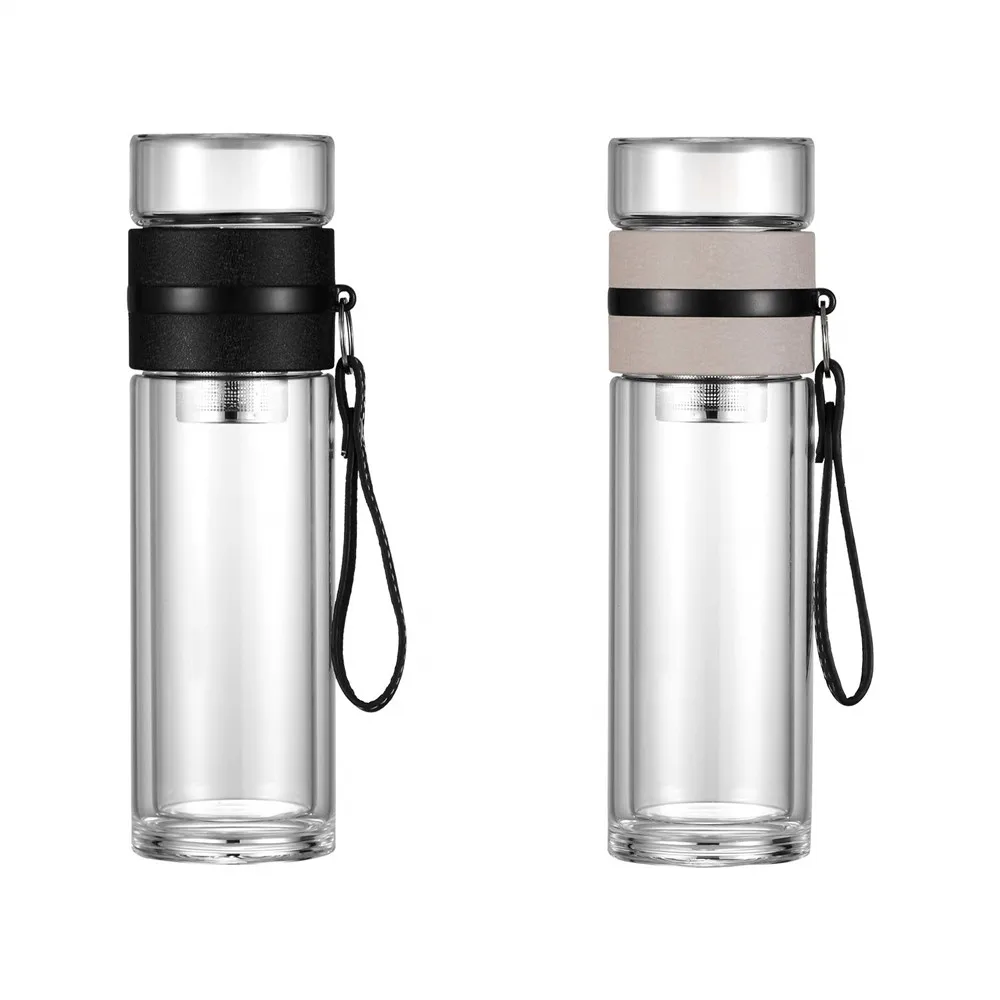 Bpa Free Glass Tea Infuser Travel Mug Tea Tumbler Bottle For Loose Leaf