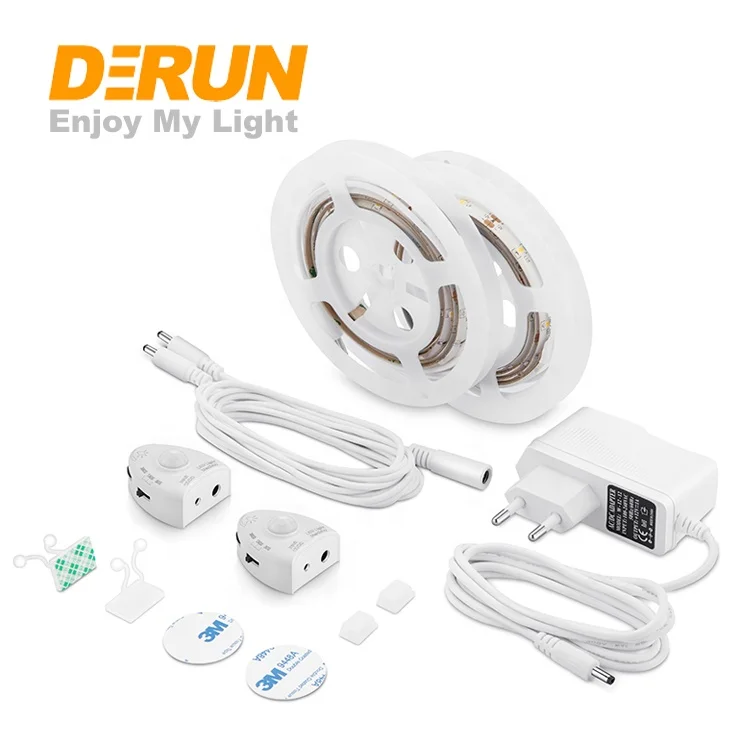 Hot Sales Night lighting under Bed DC12V 3W Warm White 2700K 3000K 30leds Smart Motion Sensor Strip LED Bed Light , LSL-2835