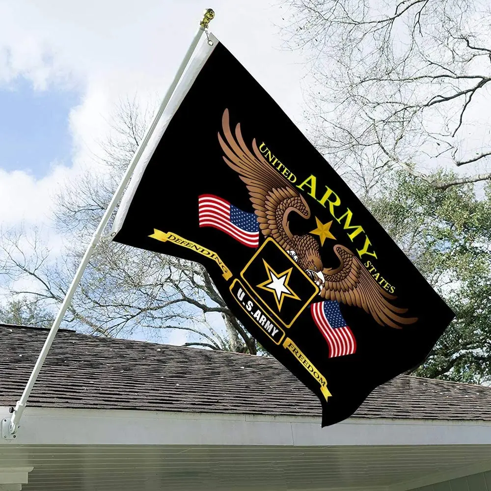 Wholesale Large Eagle Flag Custom Logo Us Army Flags Printed Double