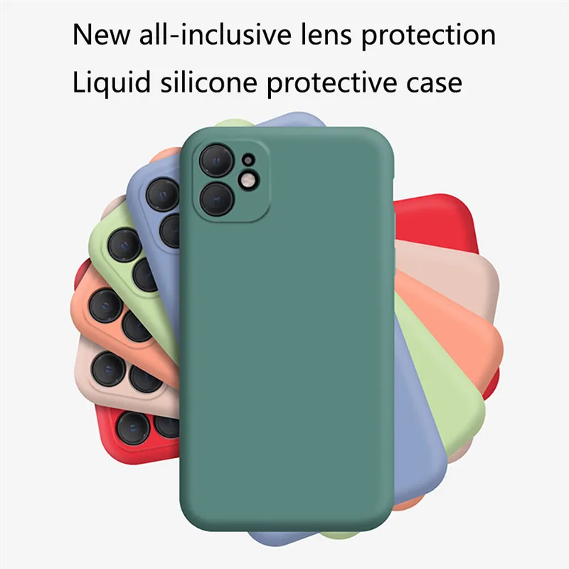 Luxury Plain Silicone Camera Protection Phone Case For Iphone 11 Pro