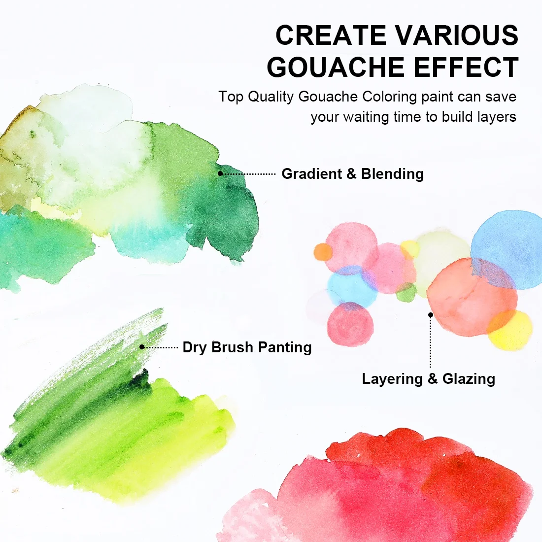 Gouache Paint 12 X12ml With Palette And Brushes Nontoxic Washable Gouache Paint Set For Kids