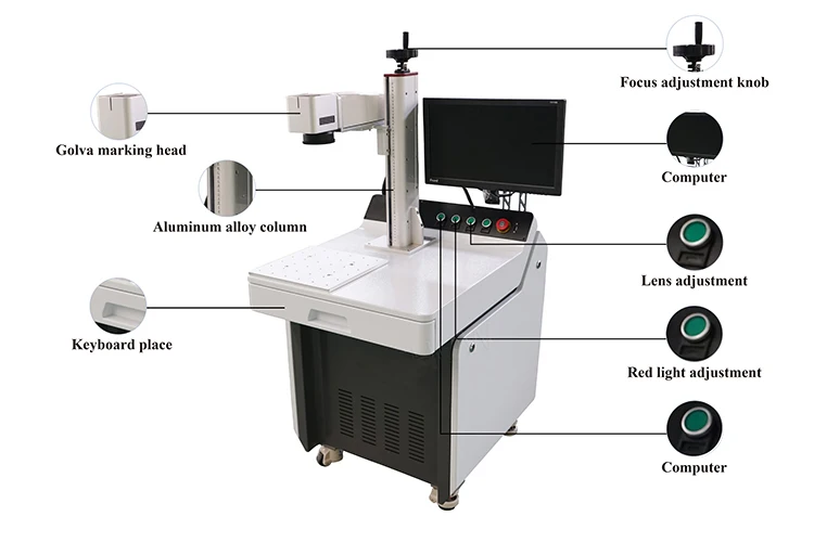 Desktop 20w 30w 50w fiber laser marking machine for metal and nonmetal