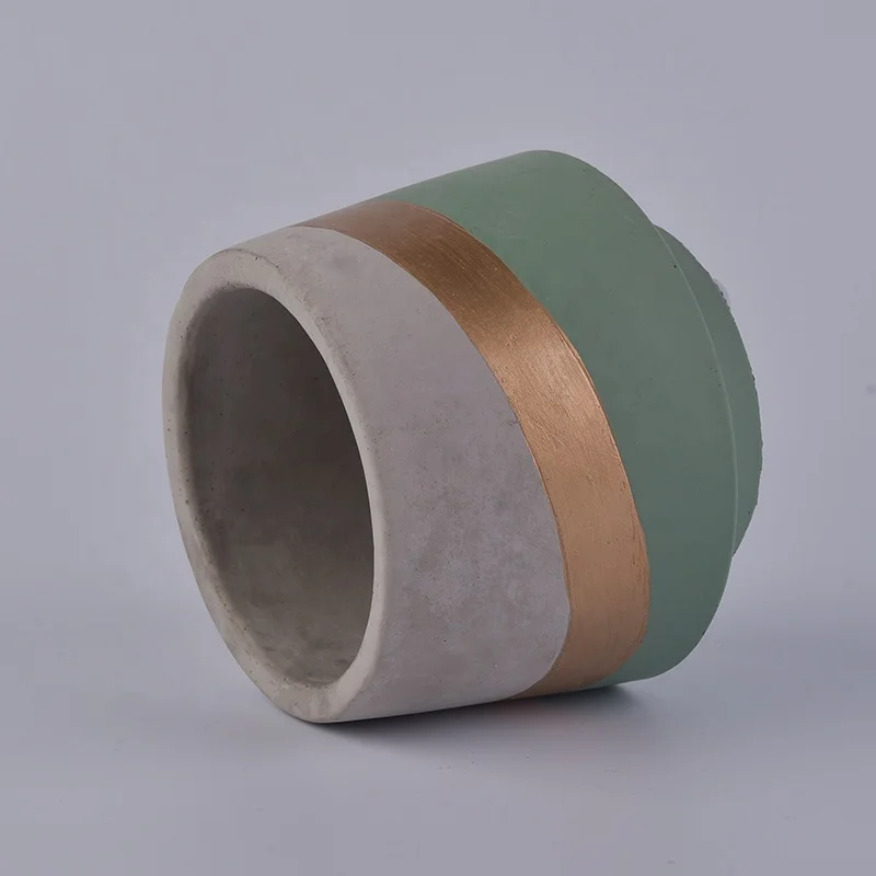 400ml Green round concrete candle holders handmade candle container wedding decoration