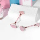 High Quality Natural Skin Care Massage Tool Pink Box Case Roller Jade