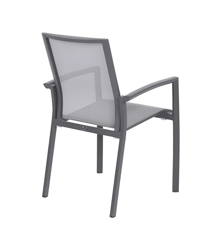 Commercial Aluminum Stackable Sling Patio Outdoor Dining Chair For