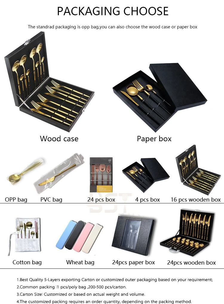 Unique Good Quality Rose Gold Matte Luxury Gold Plated Stainless Steel Cutlery