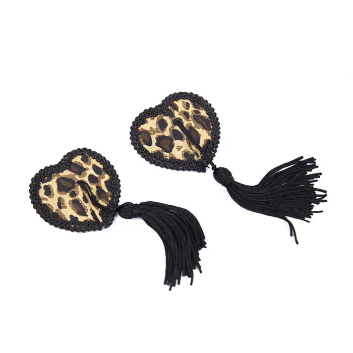 Hot Sexy Reusable Sequin Silicone Nipple Pasties With Tassel Heart