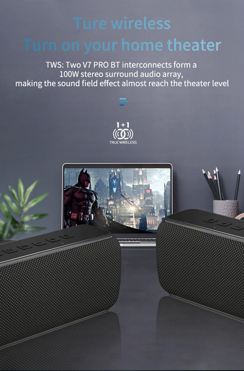 6600mAh subwoofer 50W Deep Bass Dual Speakers/Ai wireless speaker Support TF Card/Stereo DSP Smart Voice Wireless Speaker - ANKUX Tech Co., Ltd