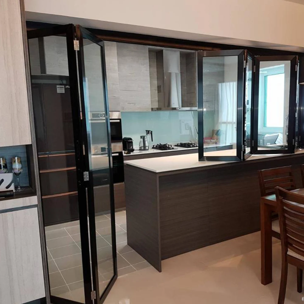 singapore aluminium glass folding balcony window door system