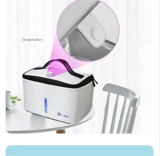 
portable led uv ultraviolet heat disinfection bag for virus 