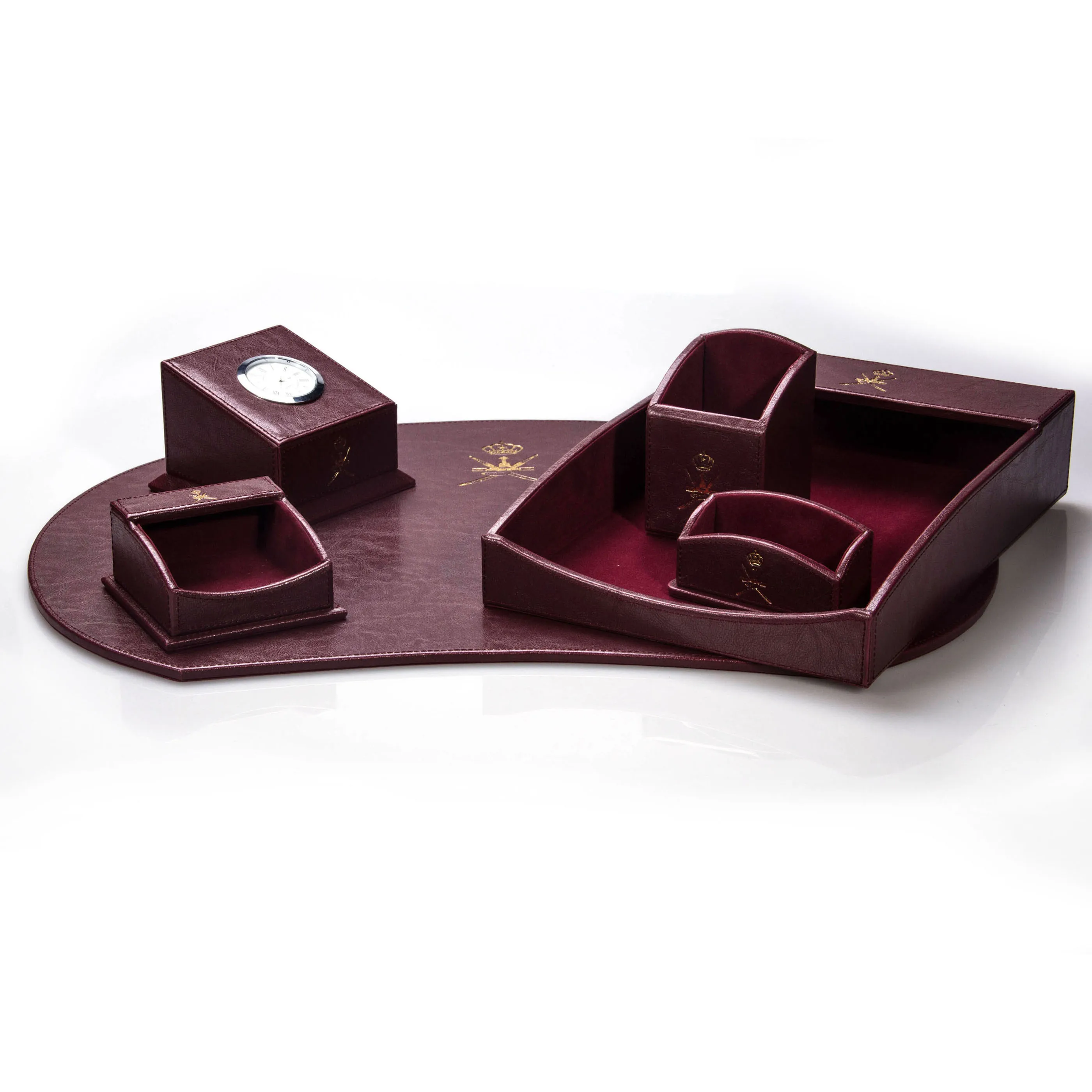 Modern Pu Leather Executive Desk Office Accessories Organizer Set Buy