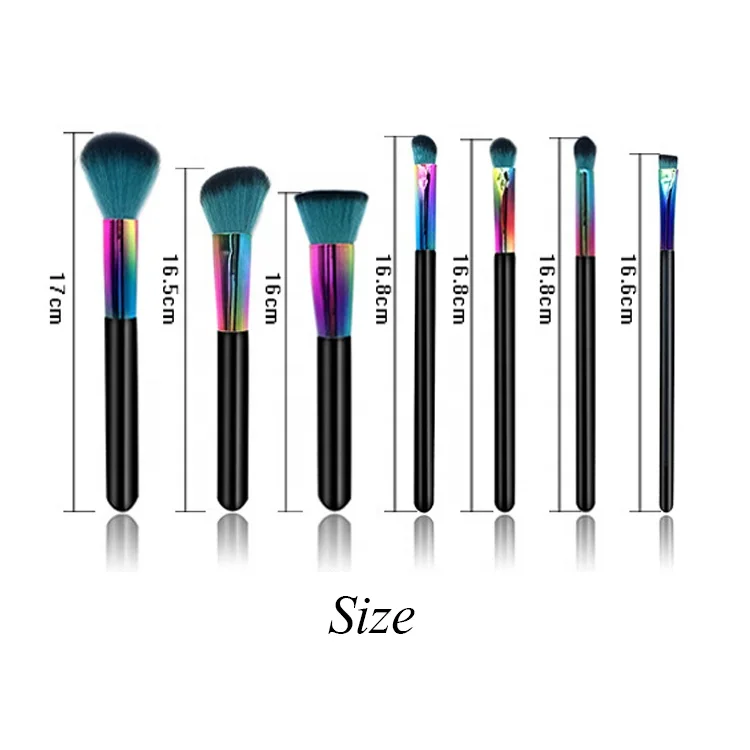 Rainbow Oval Makeup Brushes Set Kabuki Kit 7pcs 10 pcs Profession Custom Makeup Brush Set