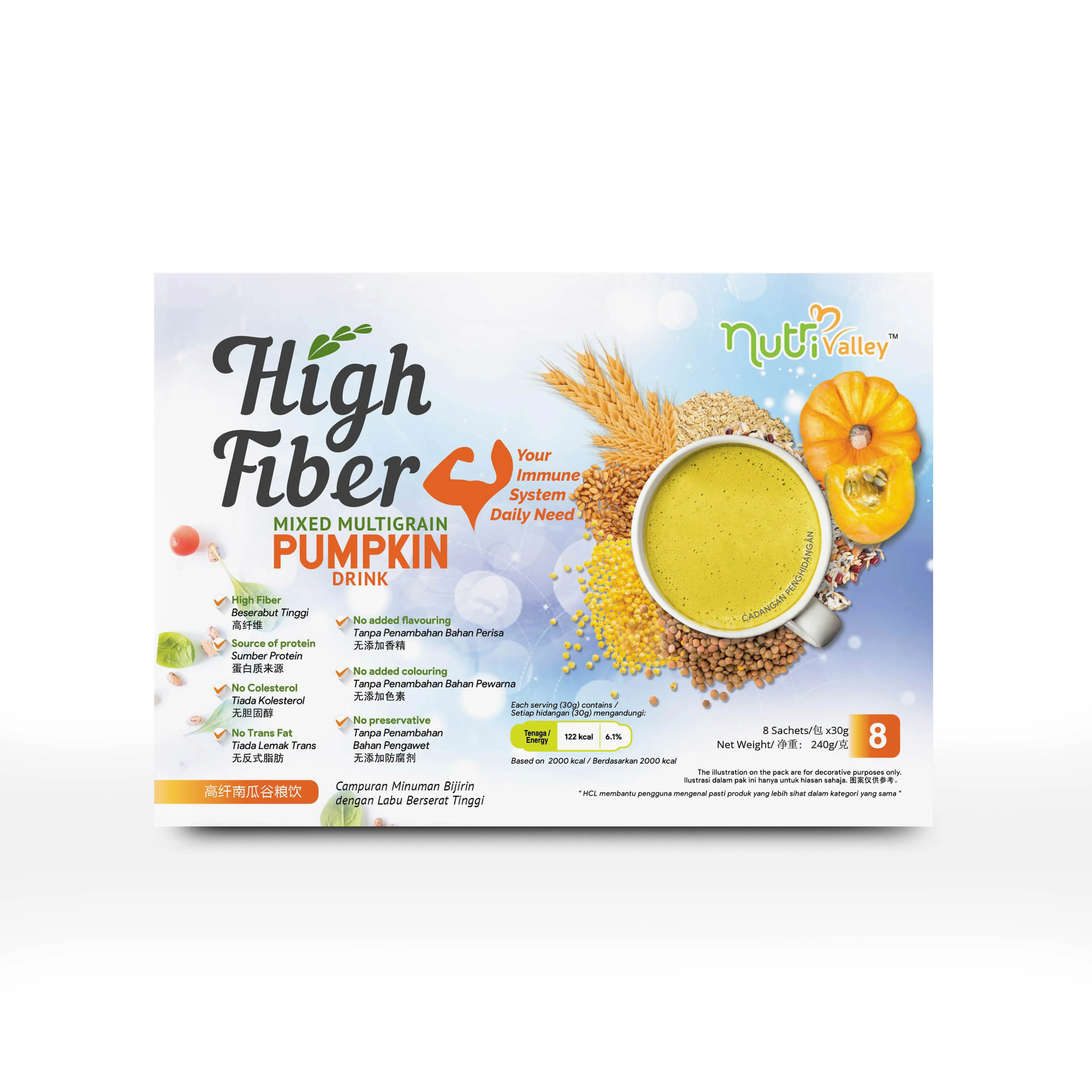 Nutrivalley High Fiber Mixed Multigrain Pumpkin Drink For Slimming Meal
