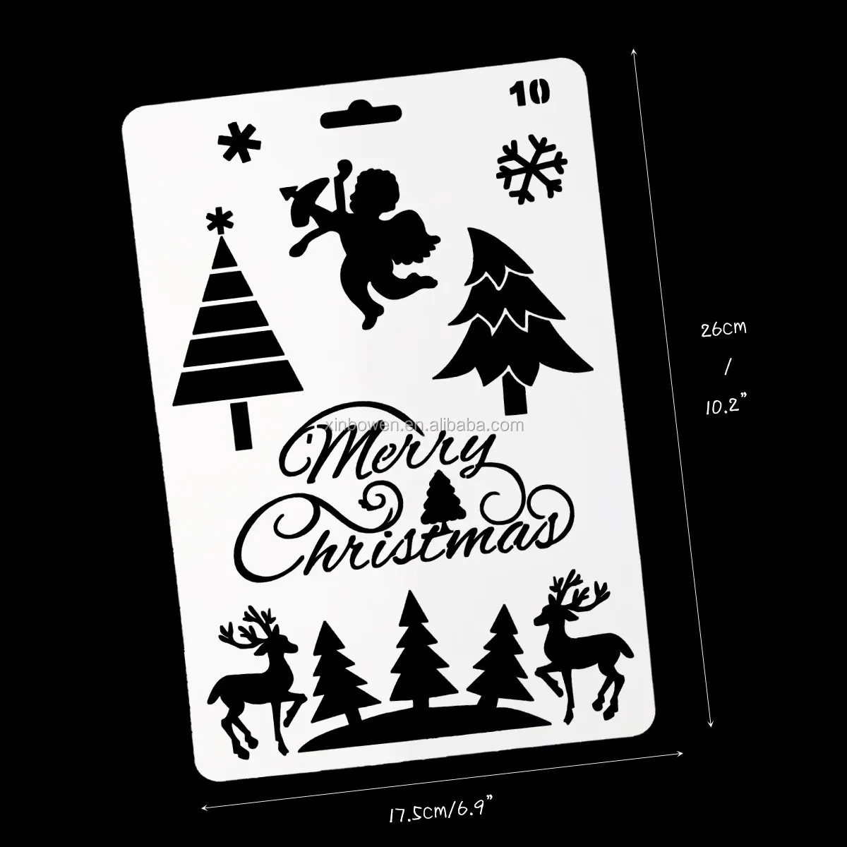 Eco-friendly Plastic Christmas Drawing Stencil Notebook Decorating ...