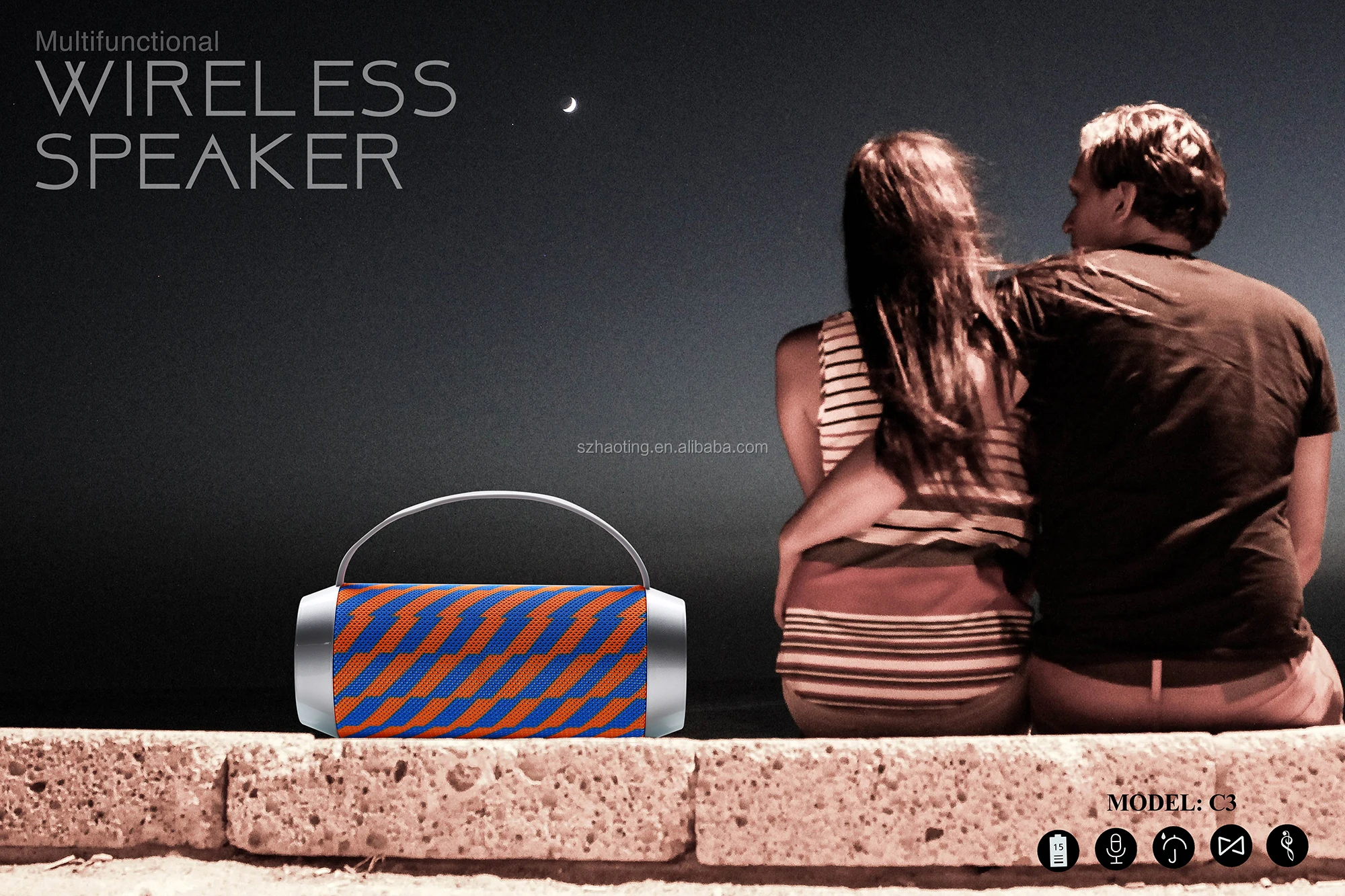 High quality fm usb tf mp3 music player wireless bluetooth speaker built in torch - ANKUX.COM