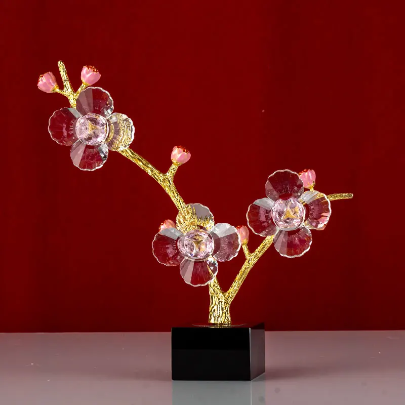 Modern Chinese Bathroom Accessories Set  Plum Blossom Tree Decorations Rustic Ornaments for the Home details