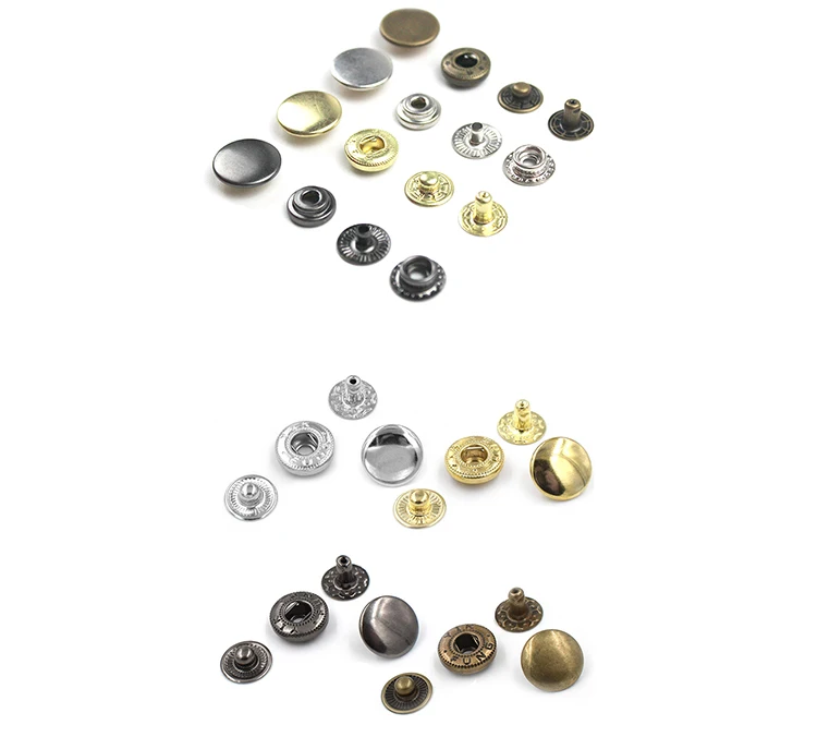 Factory Direct Custom Black Silver Gold Brass Snap Press Stud Metal ...