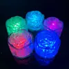 Sidiou Group Bar Supplier Colorful Waterproof Plastic Liquid Sensor Rose Shape Glowing LED Ice Cube