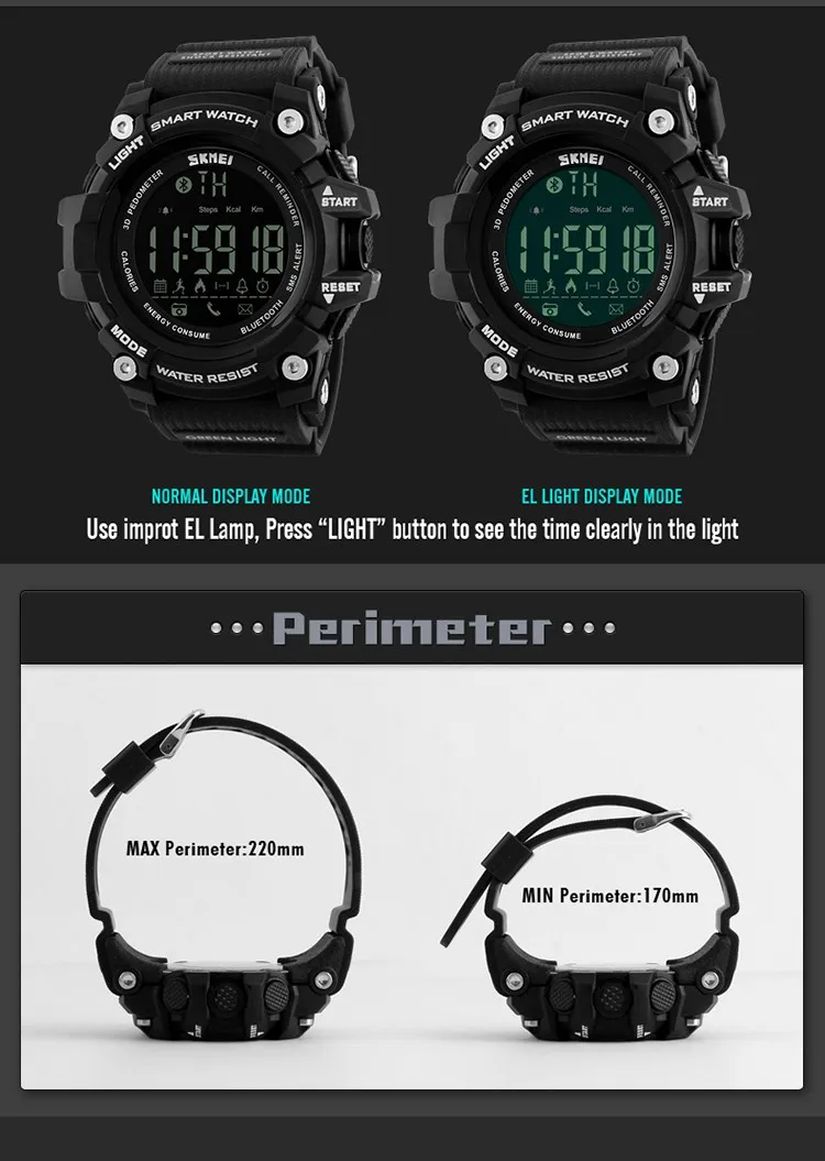 Men Sport Pedometer Watch Women Fashion Outdoor Digital Watches Calorie Tracker Bluetooth ios Android Skmei Fitness Smart Watch