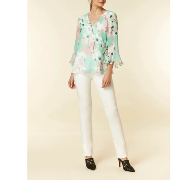 2021 Latest Design Ladies Tops Floral 