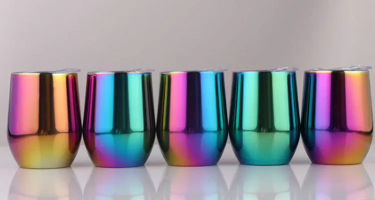 12oz Stainless Steel Vacuum Insulated Wine Tumbler Cups Coffee Swig Mug