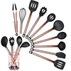 Custom 10 PCS Heat Resistant Stainless Steel Handle Silicone Kitchen Cooking Utensil Tool With Utensil Holder