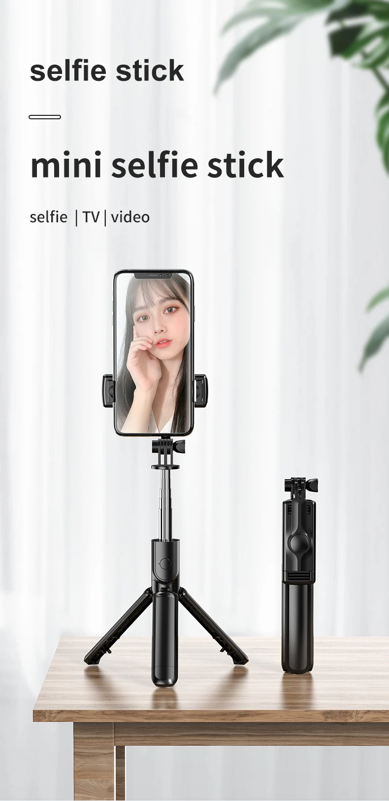 Amazon Hot Sellers 2020 360 Rotation Action Camera Selfie Stick Lipstick Selfie Stick Tripod