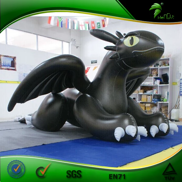 Custom Shape Pvc0 4mm Giant Black Inflatable Toothless Dragon