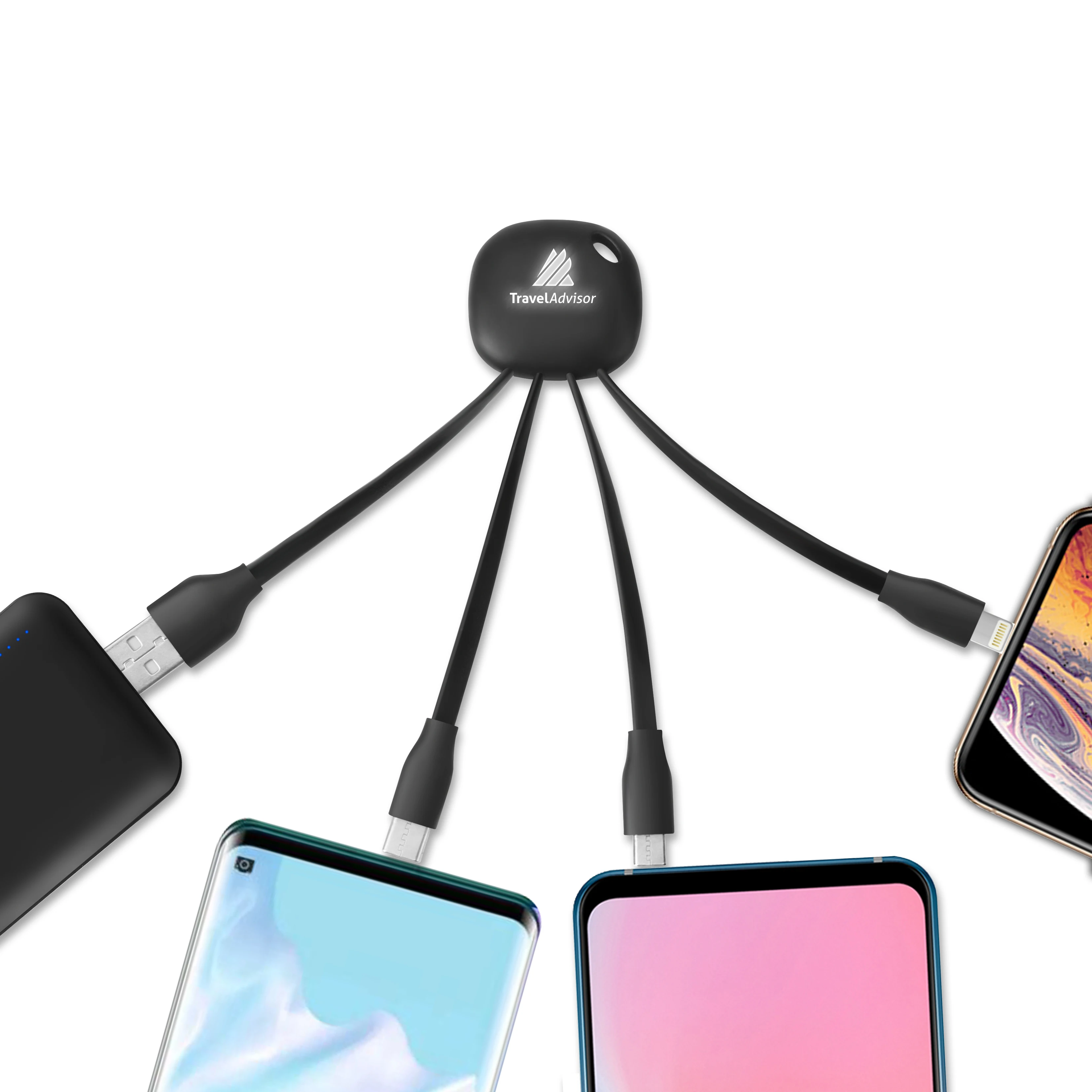MIABOO 4 in 1 Charging Cable with Light Up Logo, USB Charging cable for All Smartphone, Led Charging Cable with 4 connectors - ANKUX.COM